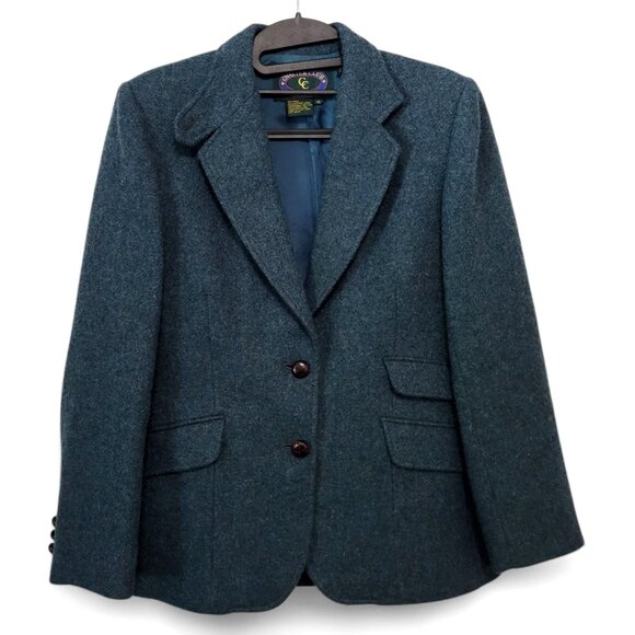 Charter Club Petites Wool Blazer Blue-Green Hong Kong Tailored Academia - Picture 14 of 14